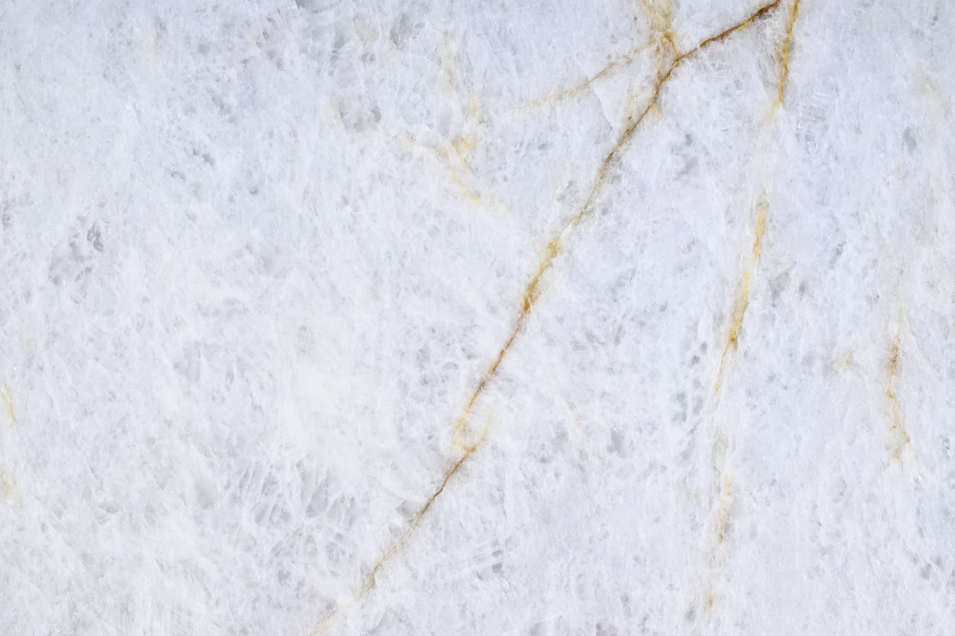 Crystallo Traslux, close: white crystalline stone crossed by branching amber and gold veins.